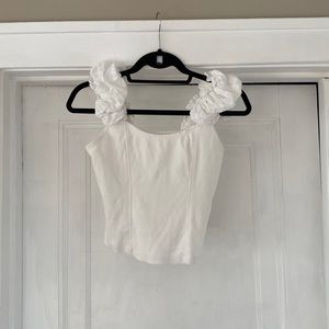 White cropped Anthropologie blouse